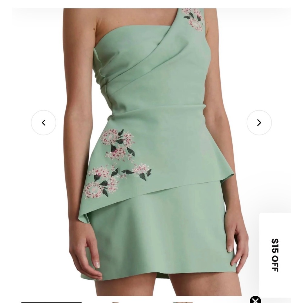 NWT Chiara Boni La Petite Robe One Shoulder Cocktail Dress Sequin Floral IT40/4 - Picture 2 of 16